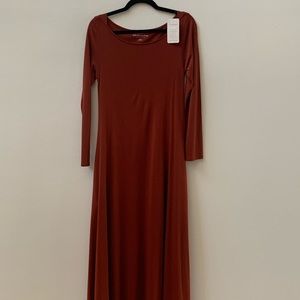 Soft Surroundings Rust  Long Sleeve Maxi Dress
